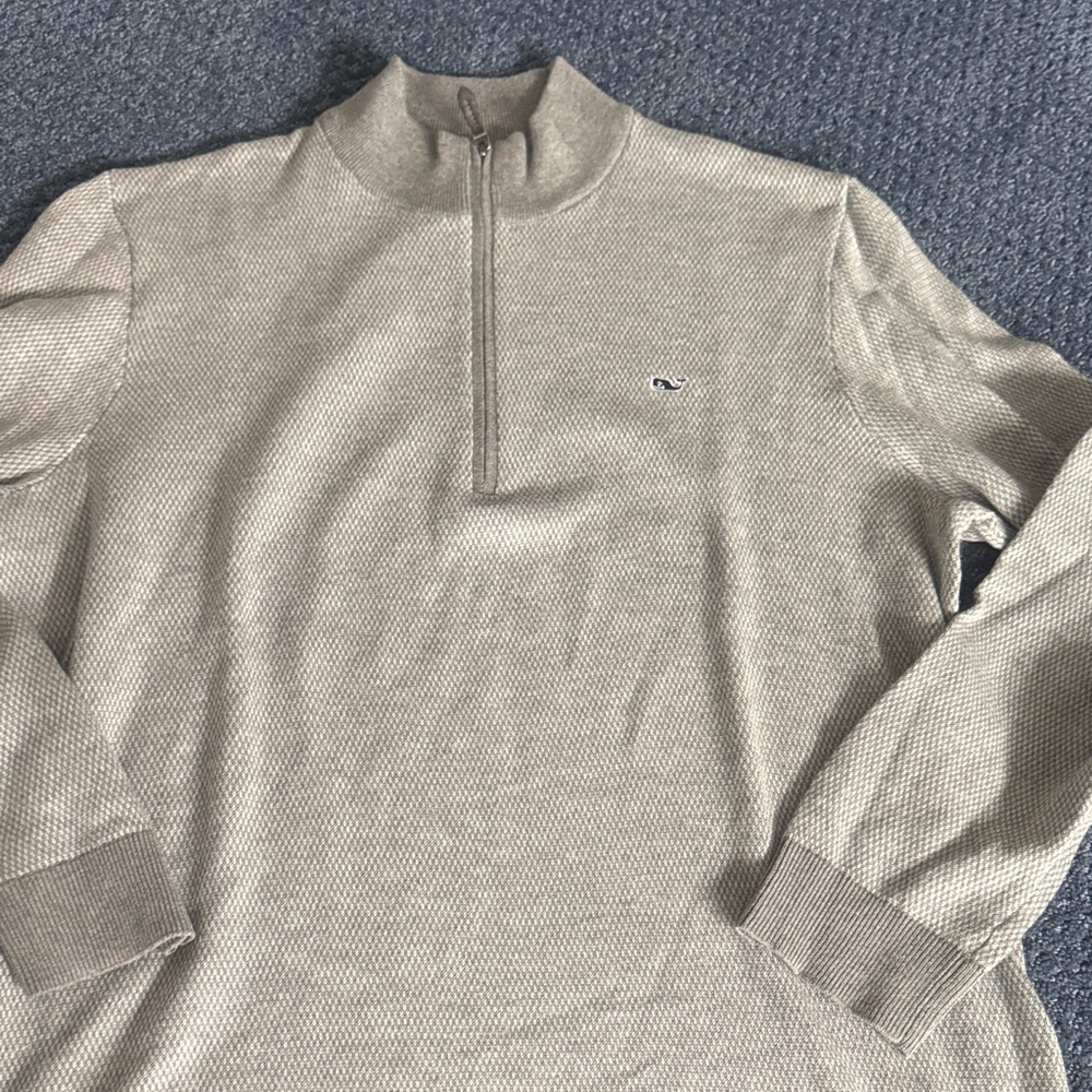 Vineyard Vines Men's Light Gray Zip-Up Sweater